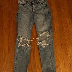 Aerie Ripped Blue Boyfriend Jeans